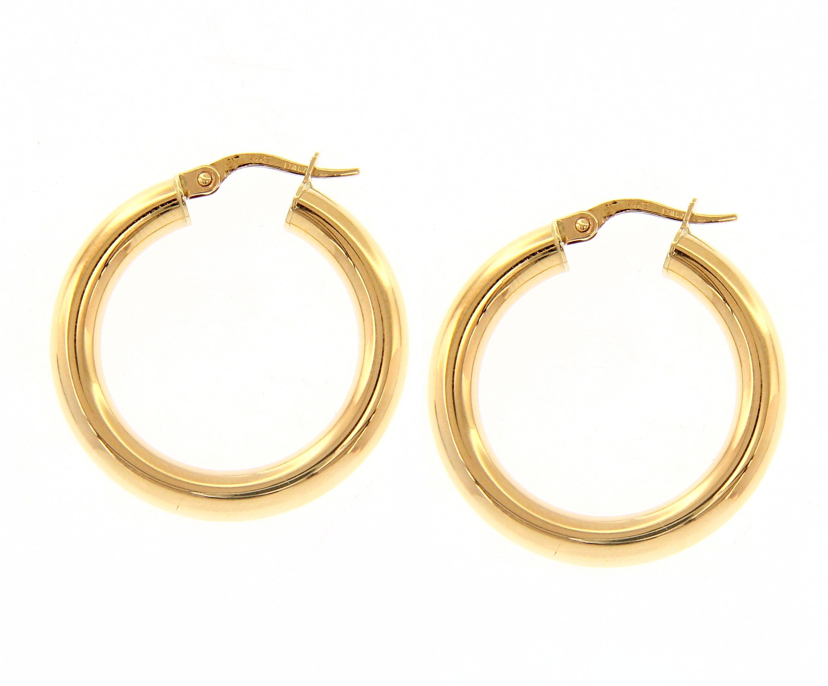 Golden hoop earrings 14k (code S160668)